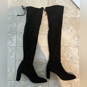 Stuart Weitzman Tieland Black Suede Size 9M I wore them twice